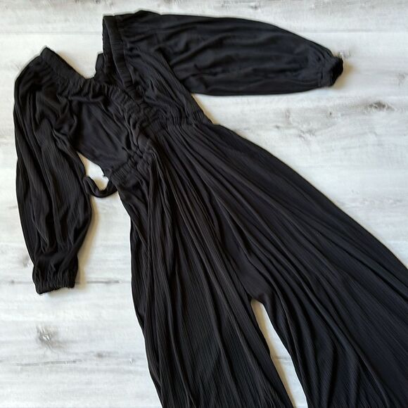 Topshop jersey long sleeve jumpsuit in black Size 8-10 Nwt - Picture 5 of 7